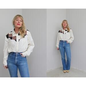 1970's Vintage Patchwork Pearl Snap Square Dance Shirt ~ Men's XL Women's XL XXL